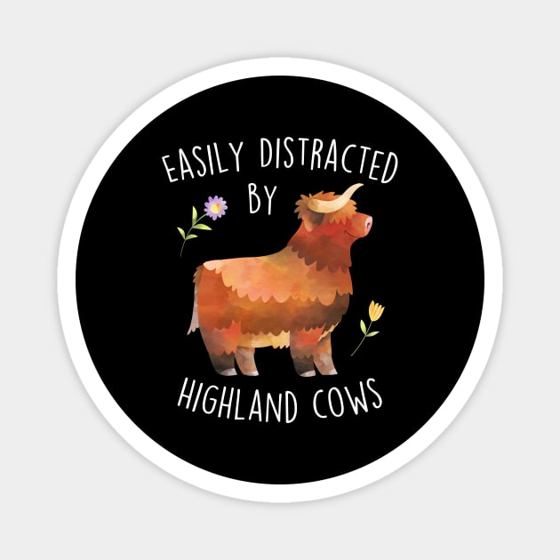 Easily Distracted by Highland Cows Magnet by Psitta